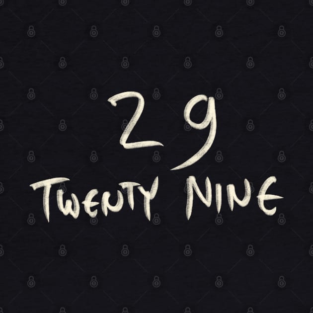 Hand Drawn Letter Number 29 Twenty Nine by Saestu Mbathi